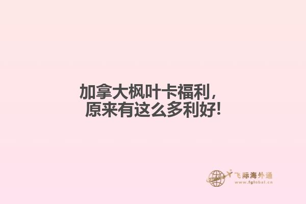 加拿大楓葉卡福利,原來有這么多利好!