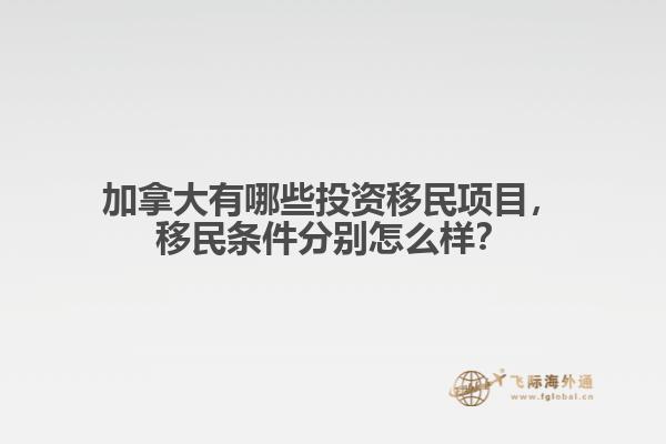 加拿大有哪些投資移民項(xiàng)目，移民條件分別怎么樣？