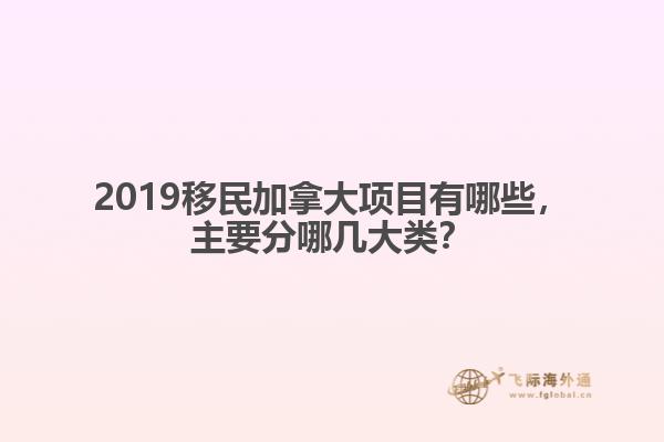 2019移民加拿大項目有哪些，主要分哪幾大類？