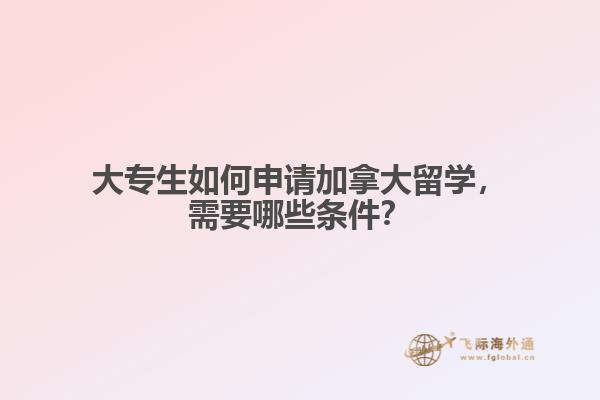 大專生如何申請(qǐng)加拿大留學(xué)，需要哪些條件？