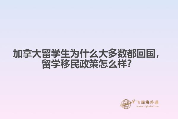 加拿大留學生為什么大多數(shù)都回國，留學移民政策怎么樣？