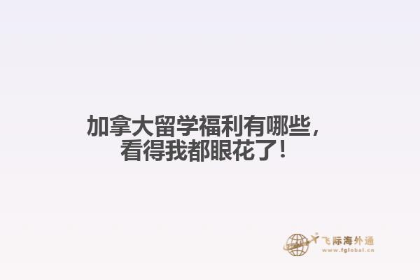 加拿大留學福利有哪些，看得我都眼花了！? 