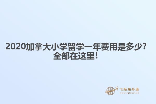 2020加拿大小學留學一年費用是多少？全部在這里！