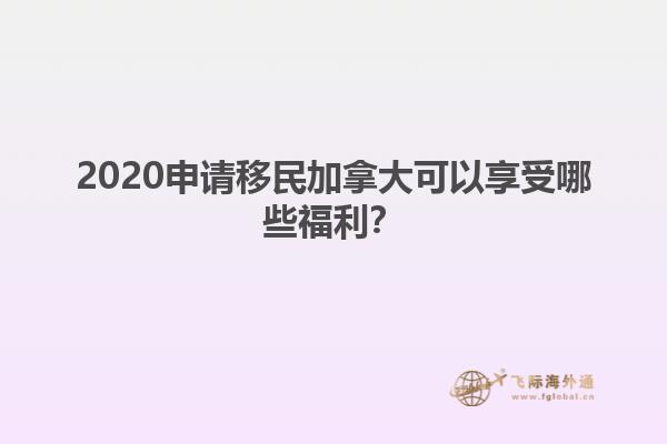 2020申請移民加拿大可以享受哪些福利？