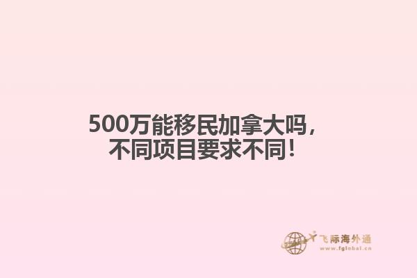 500萬能移民加拿大嗎，不同項(xiàng)目要求不同！