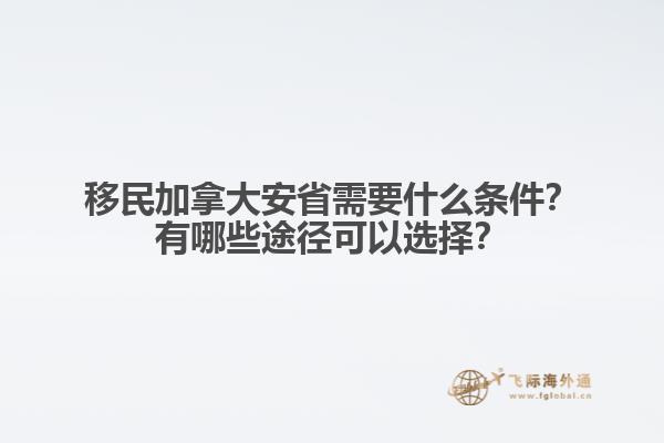 移民加拿大安省需要什么條件？有哪些途徑可以選擇？