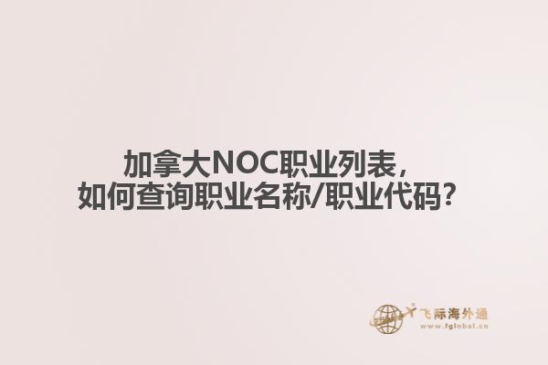 加拿大NOC職業(yè)列表，如何查詢(xún)職業(yè)名稱(chēng)/職業(yè)代碼？