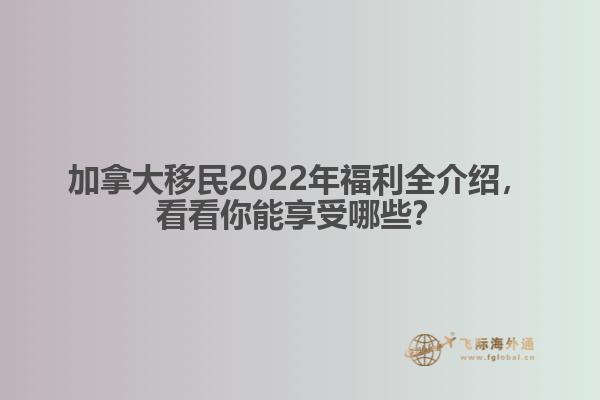 加拿大移民2022年福利全介紹，看看你能享受哪些？