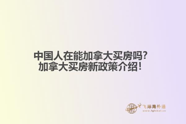 中國(guó)人在能加拿大買房嗎？加拿大買房新政策介紹！