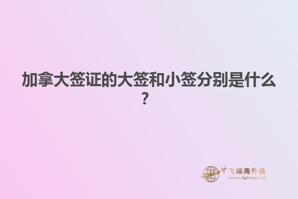 加拿大簽證的大簽和小簽分別是什么？