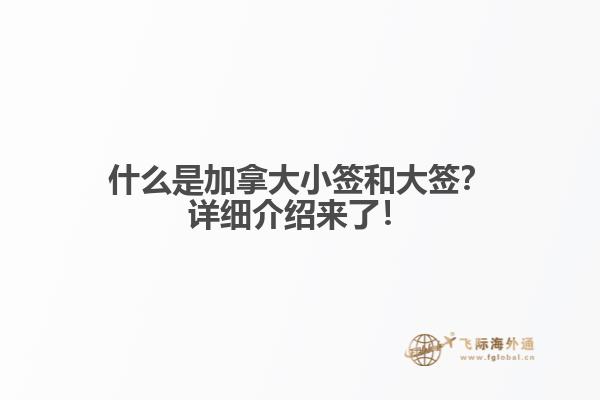 什么是加拿大小簽和大簽？詳細介紹來了！