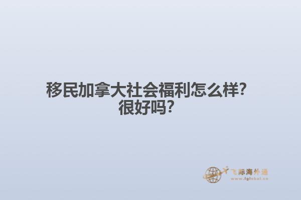 移民加拿大社會(huì)福利怎么樣？很好嗎？
