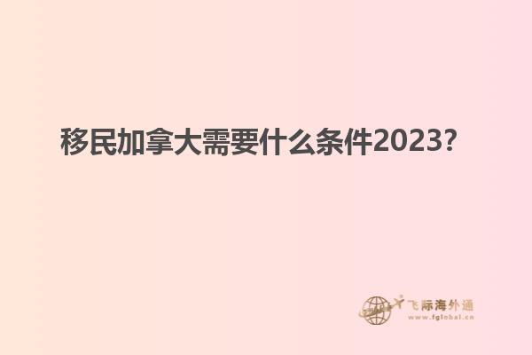 移民加拿大需要什么條件2023？