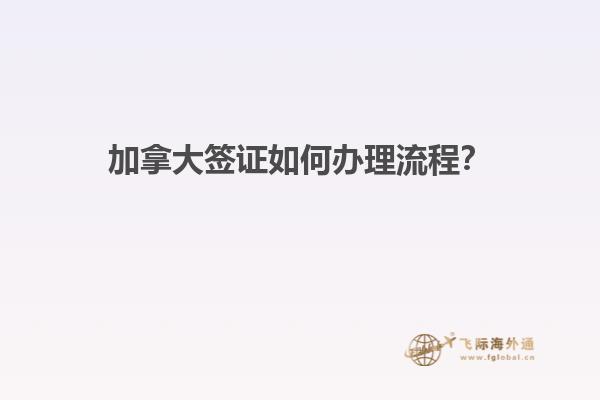 加拿大簽證如何辦理流程？