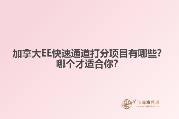 加拿大EE快速通道打分項目有哪些？哪個才適合你？