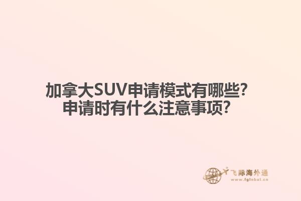 加拿大SUV申請模式有哪些？申請時有什么注意事項？