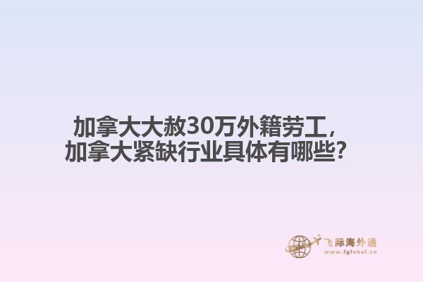 加拿大大赦30萬外籍勞工，加拿大緊缺行業(yè)具體有哪些？