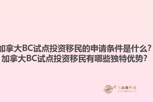 加拿大BC試點(diǎn)投資移民的申請(qǐng)條件是什么？加拿大BC試點(diǎn)投資移民有哪些獨(dú)特優(yōu)勢？1.jpg