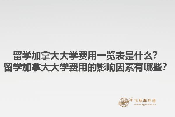 留學加拿大大學費用一覽表是什么？留學加拿大大學費用的影響因素有哪些？1.jpg