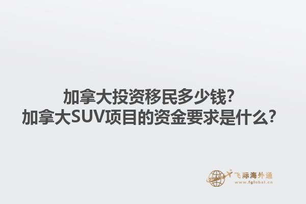 加拿大投資移民多少錢？加拿大SUV項(xiàng)目的資金要求是什么？1.jpg