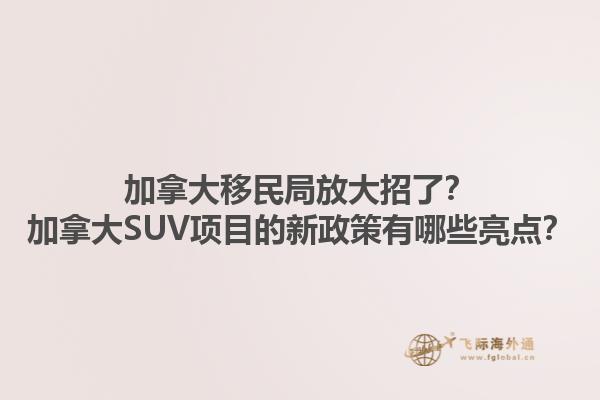 加拿大移民局放大招了？加拿大SUV項(xiàng)目的新政策有哪些亮點(diǎn)？1.jpg