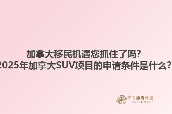 加拿大移民機(jī)遇您抓住了嗎？2025年加拿大SUV項目的申請條件是什么？1.jpg