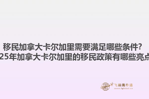 移民加拿大卡爾加里需要滿足哪些條件？2025年加拿大卡爾加里的移民政策有哪些亮點(diǎn)？