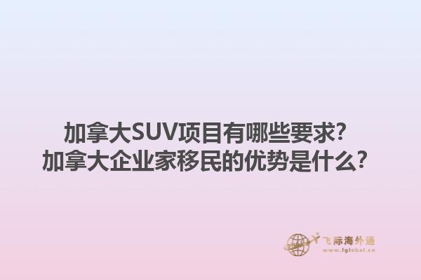 加拿大SUV項目有哪些要求？加拿大企業(yè)家移民的優(yōu)勢是什么？