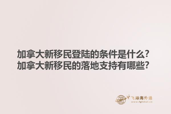 加拿大新移民登陸的條件是什么？加拿大新移民的落地支持有哪些？