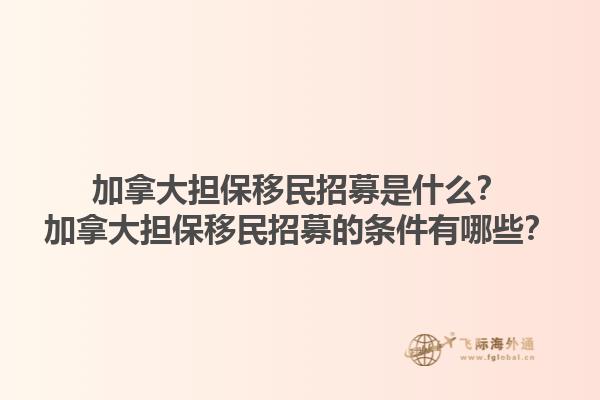 加拿大擔(dān)保移民招募是什么？加拿大擔(dān)保移民招募的條件有哪些？