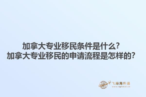 加拿大專業(yè)移民條件是什么？加拿大專業(yè)移民的申請流程是怎樣的？