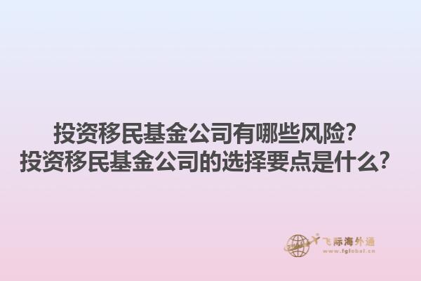 投資移民基金公司有哪些風(fēng)險(xiǎn)？投資移民基金公司的選擇要點(diǎn)是什么？1.jpg