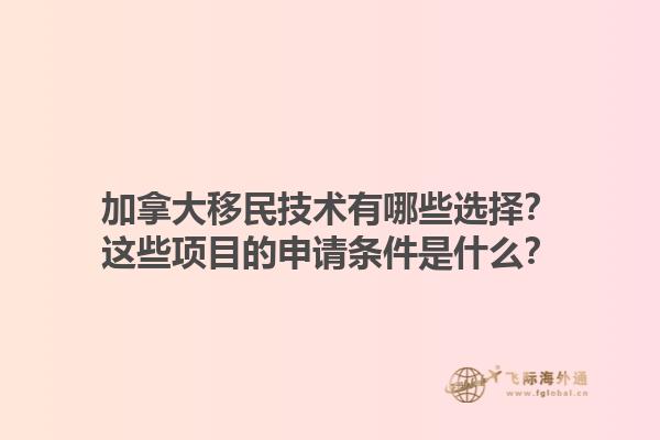 加拿大移民技術(shù)有哪些選擇？這些項目的申請條件是什么？1.jpg