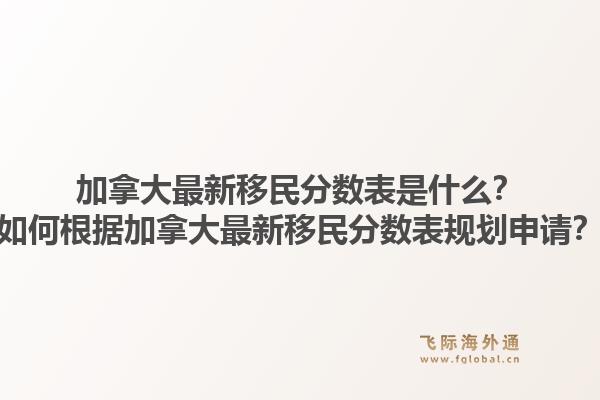 加拿大最新移民分?jǐn)?shù)表是什么？如何根據(jù)加拿大最新移民分?jǐn)?shù)表規(guī)劃申請(qǐng)？1.jpg