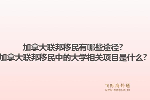 加拿大聯(lián)邦移民有哪些途徑？加拿大聯(lián)邦移民中的大學(xué)相關(guān)項(xiàng)目是什么？1.jpg