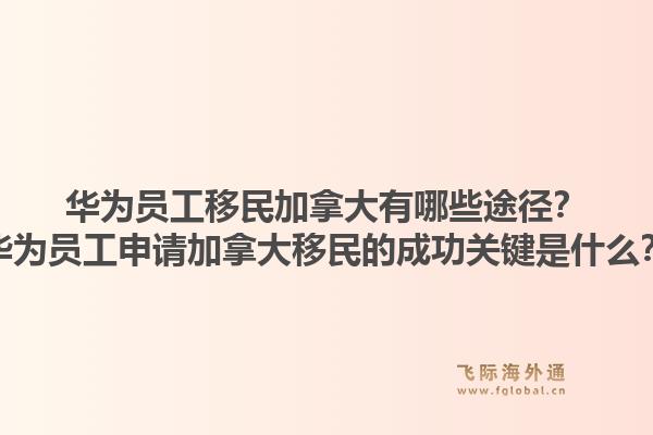 華為員工移民加拿大有哪些途徑？華為員工申請加拿大移民的成功關鍵是什么？1.jpg