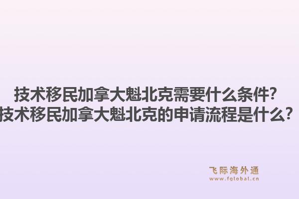 技術(shù)移民加拿大魁北克需要什么條件？技術(shù)移民加拿大魁北克的申請流程是什么？