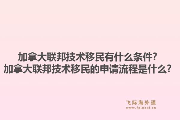加拿大聯(lián)邦技術移民有什么條件？加拿大聯(lián)邦技術移民的申請流程是什么？
