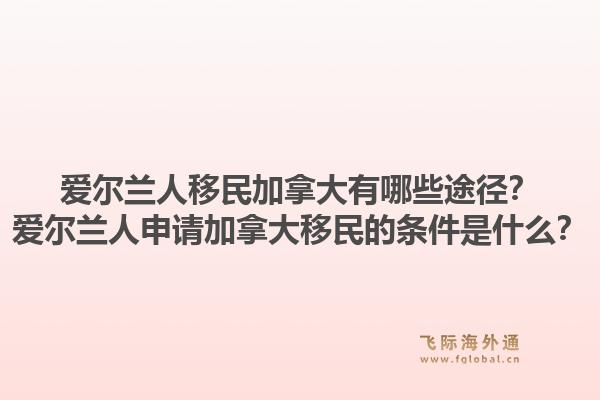 愛(ài)爾蘭人移民加拿大有哪些途徑？愛(ài)爾蘭人申請(qǐng)加拿大移民的條件是什么？
