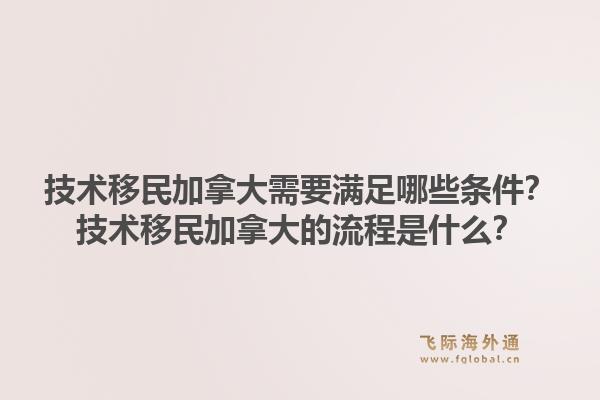 技術(shù)移民加拿大需要滿足哪些條件？技術(shù)移民加拿大的流程是什么？1.jpg