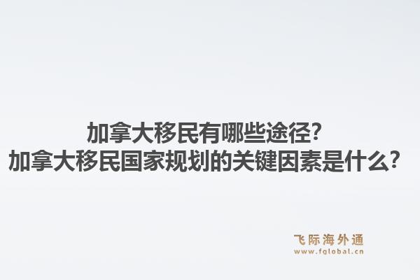 加拿大移民有哪些途徑？加拿大移民國家規(guī)劃的關鍵因素是什么？1.jpg