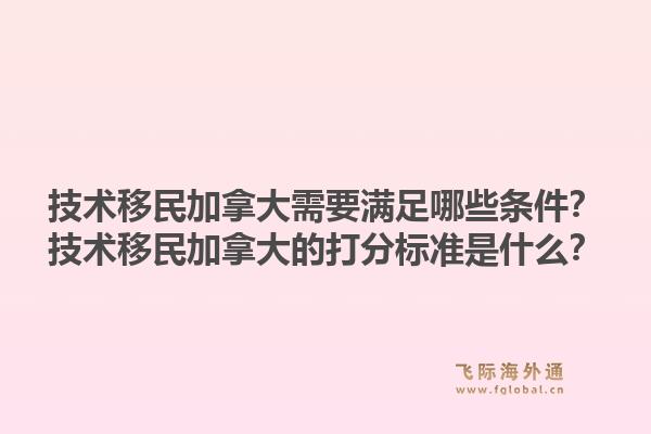 技術(shù)移民加拿大需要滿(mǎn)足哪些條件？技術(shù)移民加拿大的打分標(biāo)準(zhǔn)是什么？1.jpg