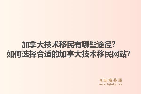 加拿大技術(shù)移民有哪些途徑？如何選擇合適的加拿大技術(shù)移民網(wǎng)站？1.jpg