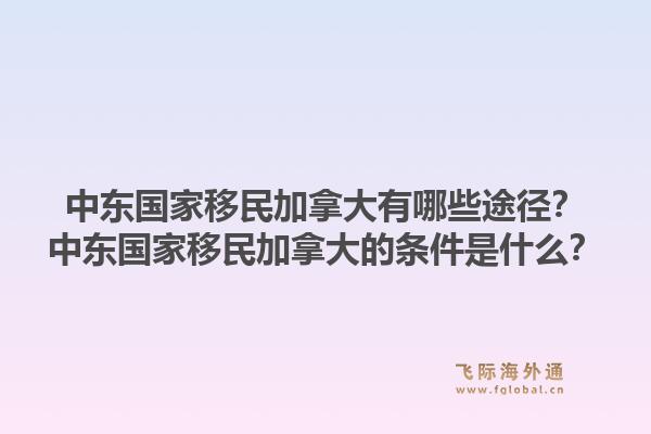 中東國(guó)家移民加拿大有哪些途徑？中東國(guó)家移民加拿大的條件是什么？1.jpg