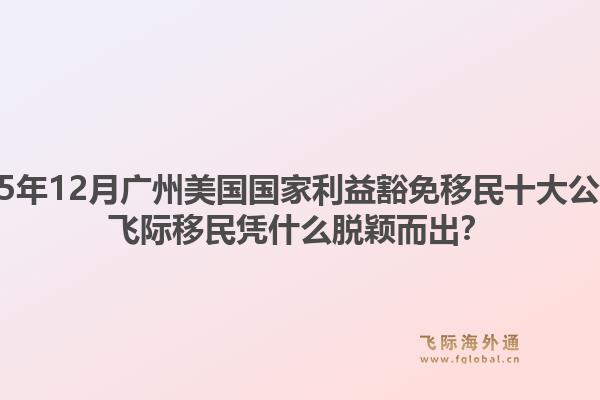 2025年12月廣州美國國家利益豁免移民十大公司？飛際移民憑什么脫穎而出？