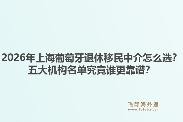 2026年上海葡萄牙退休移民中介怎么選？五大機構名單究竟誰更靠譜？